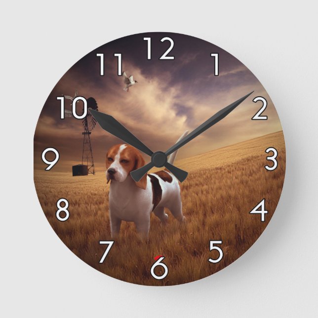 Beagle Rund Klocka (Framsida)