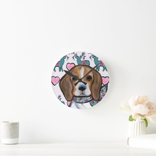 Beagle    rund klocka (Hem)