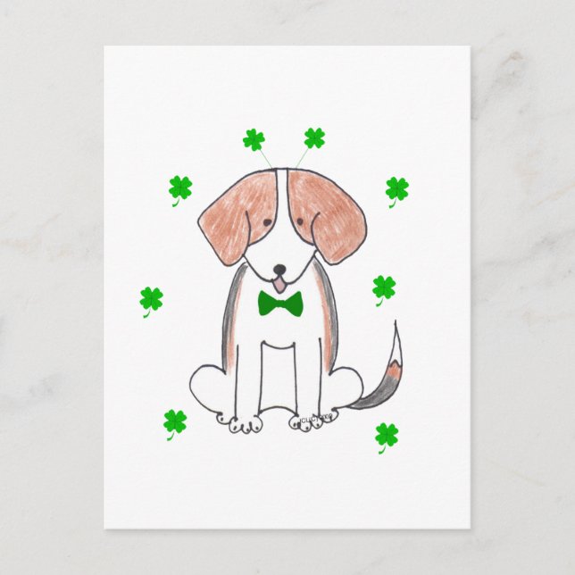 Beagle Saint Patricks Day Vykort (Framsida)