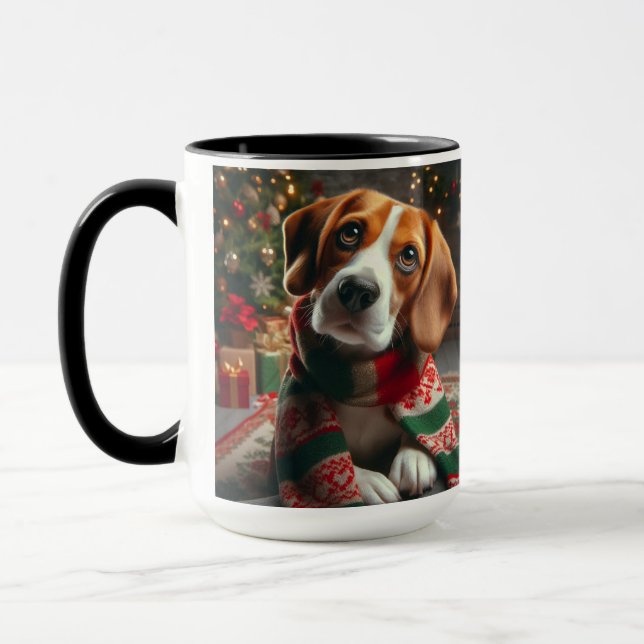Beagle "Santa Define Bra", julkaffe Mugg (Vänster)