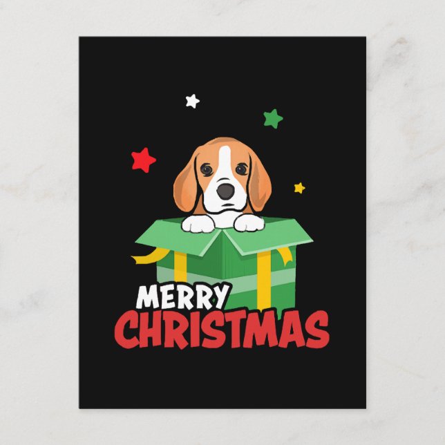 Beagle Santa Hundälskare God jul Julafton Tilläggskort (Framsida)