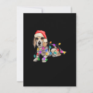 Beagle Santa Julgran Ljus Julafton Boys Hund D Inbjudningar