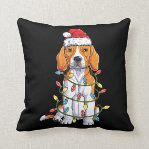 Beagle Santa Julgran Ljus Julafton Gifts Bosts Kudde