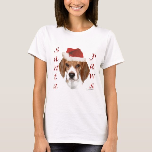 Beagle Santa Tassar T Shirt (Framsida)