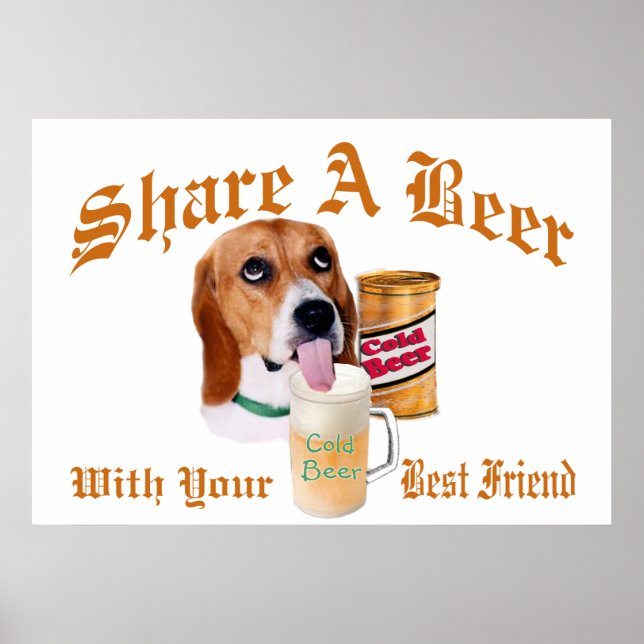 Beagle Shares A Beer poster (Framsidan)