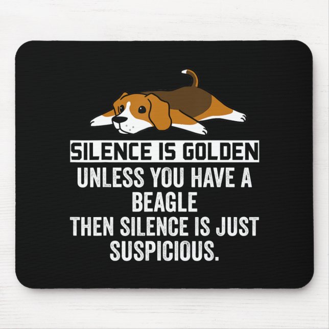 Beagle Silence är gyllene Rolig hund Musmatta (Framsidan)