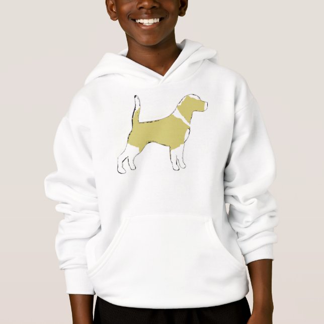 Beagle silhouette citon white t shirt (Framsida)