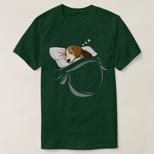 Beagle Sleeping Animal Nap Napping Slumber T Shirt (Design framsida)