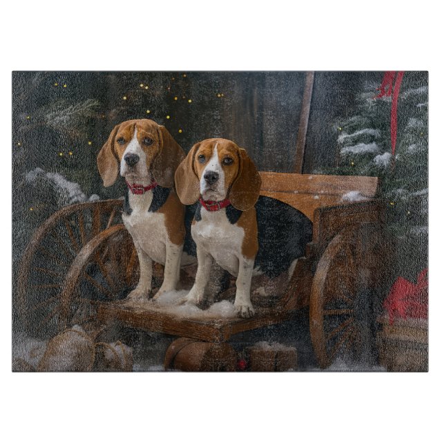 Beagle Snöig släde juldekoration (Framsidan)