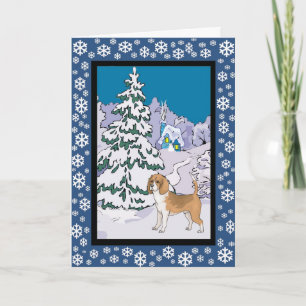Beagle Snowy Winter Helgkort
