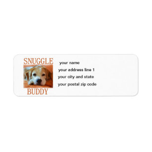 beagle snuggle kompis returadress etikett