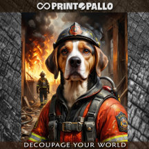 Beagle som brandman - tissuepapper