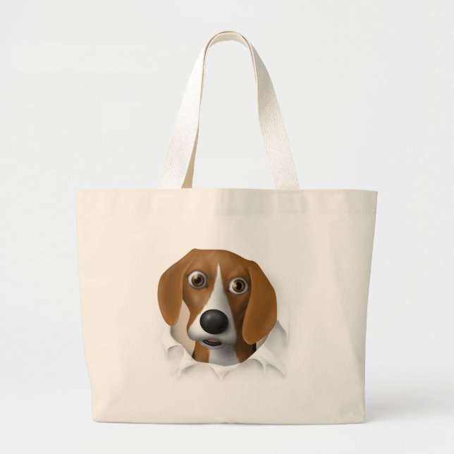 Beagle som ut slår sönder jumbo tygkasse (Framsidan)