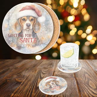 Beagle som väntar på jultomtens vinterfärg jul underlägg
