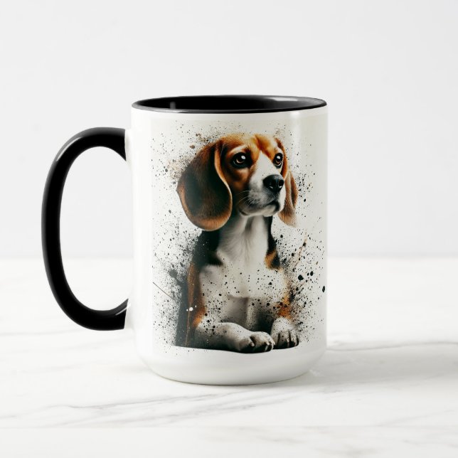 Beagle Splatter-kaffe Mugg Kopp (Vänster)