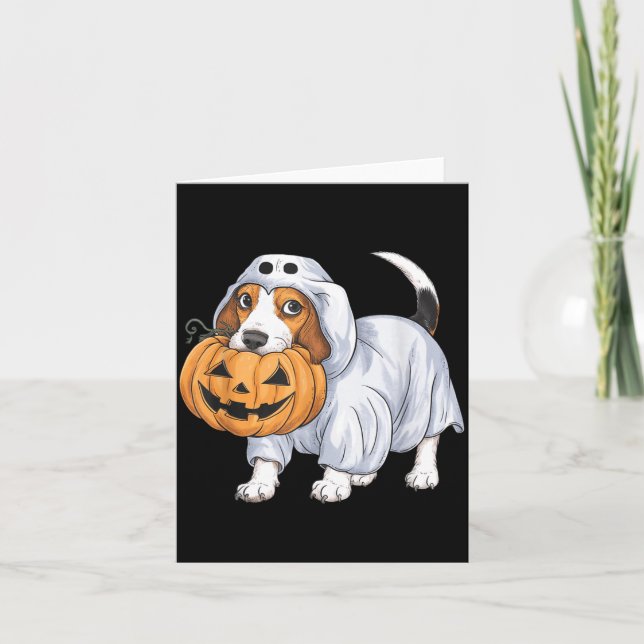 Beagle Spökhund Halloween Kort (Framsida)