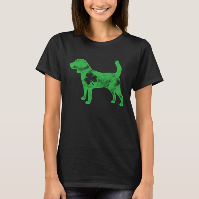 Beagle St Patrick s Day Boys Kids Girls Dog  Shamr T Shirt (Framsida)