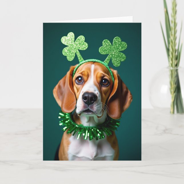 Beagle St Patricks Day-kort Kort (Framsida)