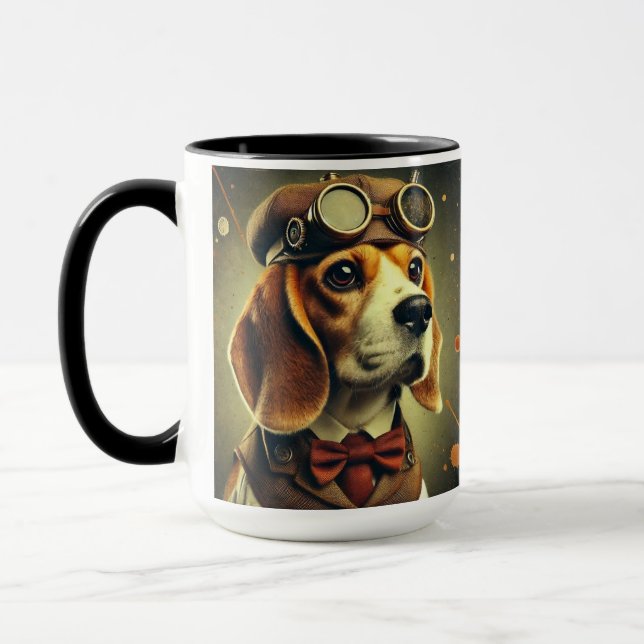 Beagle Steampunk Coffee Mugg Kopp (Vänster)