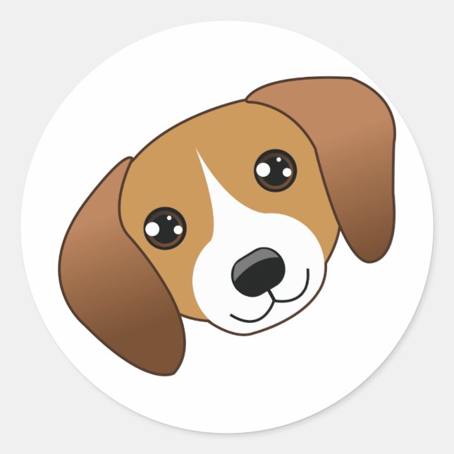 Beagle Stickers Runt Klistermärke (Framsida)