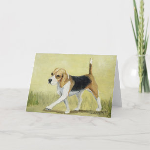 "Beagle Strut"-kort för konsthälsning i Hund Kort