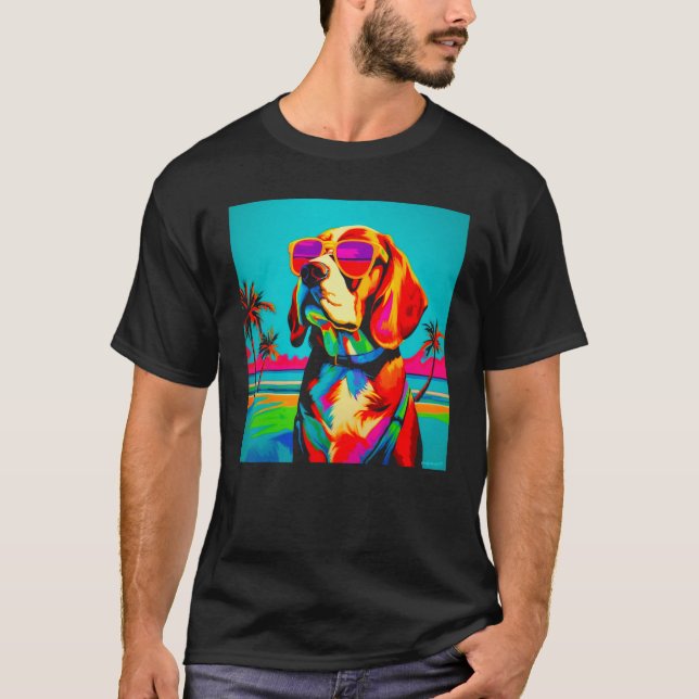 Beagle Summer Vacation T Shirt (Framsida)
