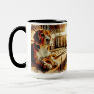 Beagle Sunning på Porch Coffee Mugg Kopp
