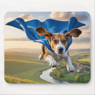 Beagle Superhero Mousepad Musmatta