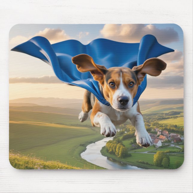 Beagle Superhero Mousepad Musmatta (Framsidan)