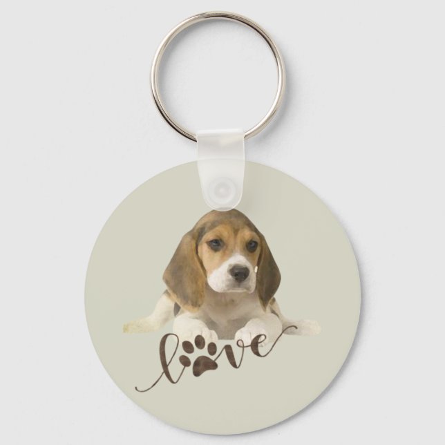 Beagle Tapestry Faux Kanvastryck Acrylic Print Tr Nyckelring (Framsida)