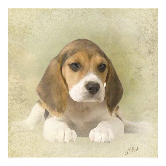 Beagle Tapestry Faux-Kanvastryck Akrylic Print Fototryck (Framsidan)