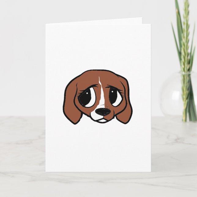 Beagle Tecknad Head Kort (Framsida)