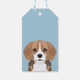Beagle tecknad presentetikett