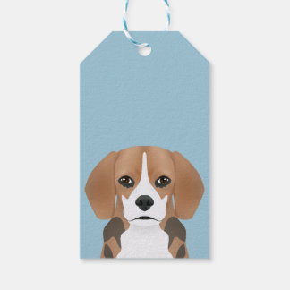 Beagle tecknad presentetikett
