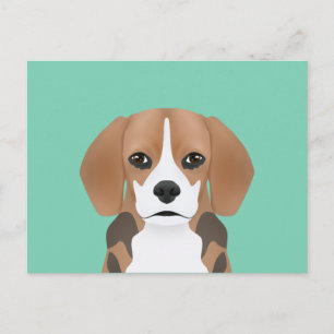 Beagle tecknad vykort