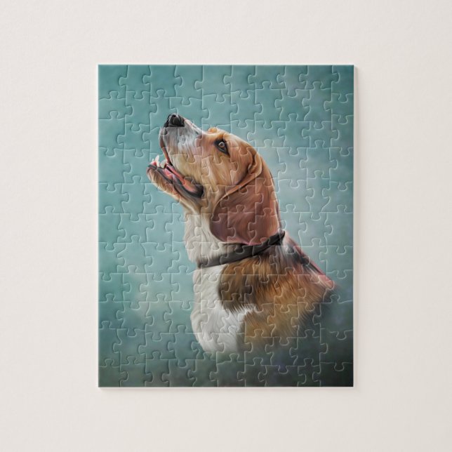 Beagle Teckning Hund Pussel (Vertikal)