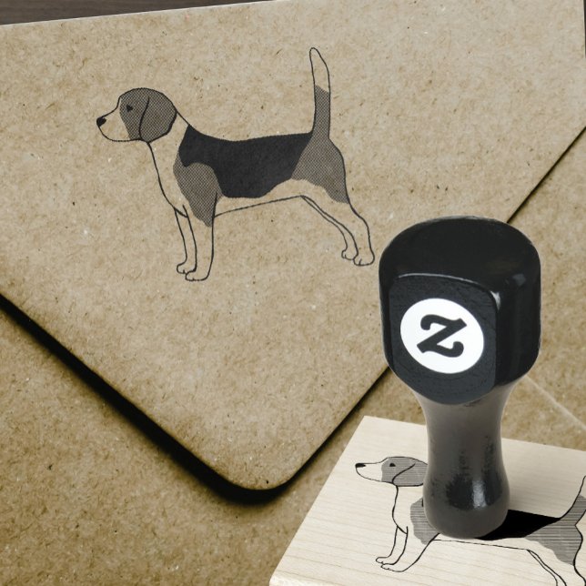 Beagle Teckning | Pet Hund älskare Rubber Frimärke Stämpel (Skapare uppladdad)