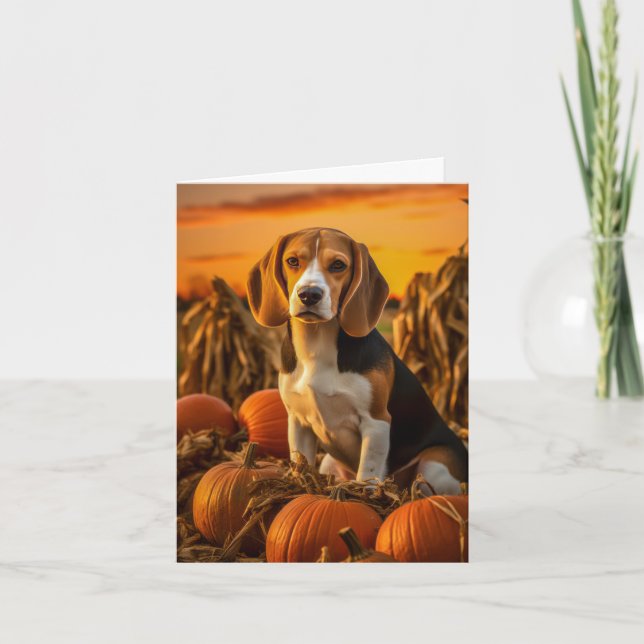 Beagle Thanksgiving Helgkort (Framsida)