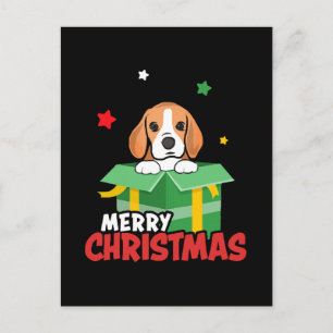 Beagle Tomte Hundälskare God Jul Xmas Vykort