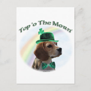 Beagle Top of the Morn'; Beagle St. Patrick's day Vykort