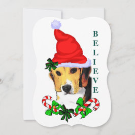 Beagle tror på jul julkort