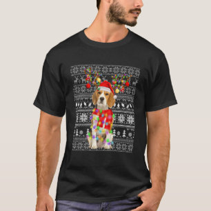 Beagle Ugly jul Reindeer Ljus Funny för Do T Shirt