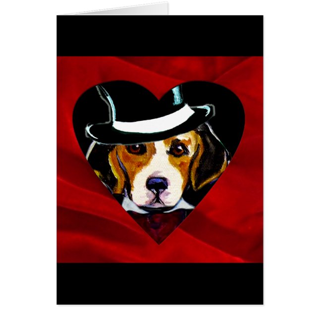 Beagle Valentine Gifts Hälsningskort (Framsidan)
