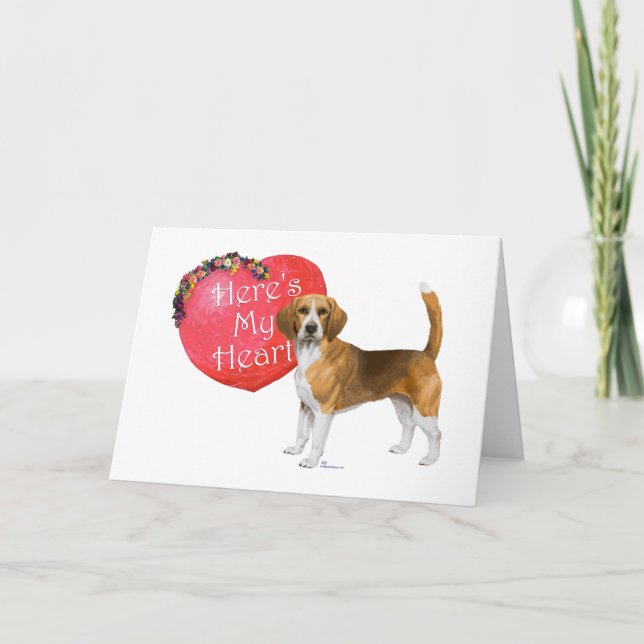 Beagle Valentine Helgkort (Framsida)