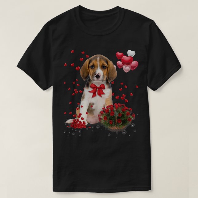 Beagle Valentines Day  Funny Dog Lover Happy Valen T Shirt (Design framsida)