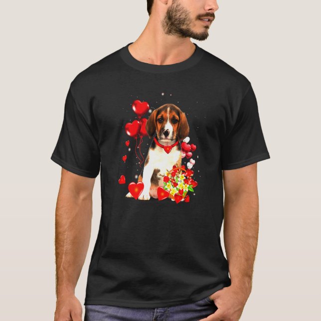 Beagle Valentines day Hund Valentine T Shirt (Framsida)