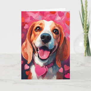 Beagle Valentines day Kort