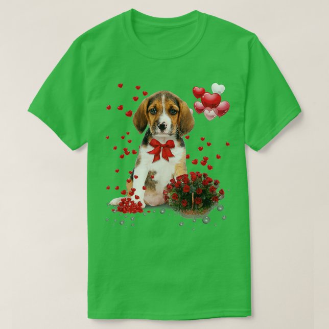 Beagle Valentines day Shirt Rolig hund Älskare Lyc T Shirt (Design framsida)