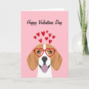 Beagle Valentiness Hund Card - hund kärlek Helgkort