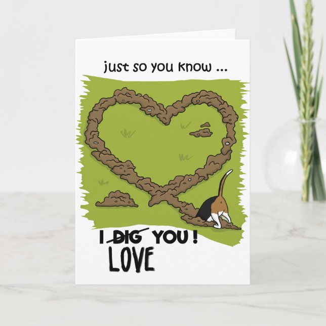 Beagle Valentiness-kort; Hund Beagle kärlek-kort Helgkort (Framsida)